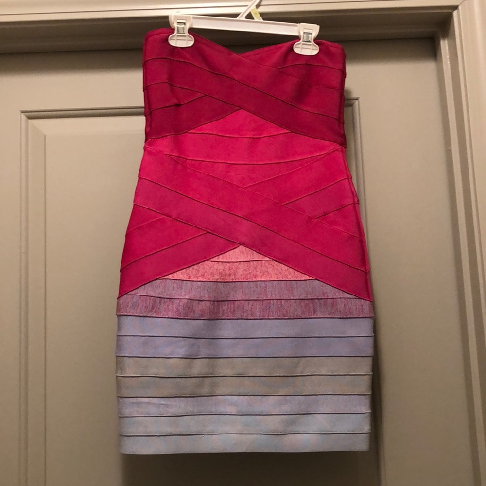 Pink ombré bandage dress size M